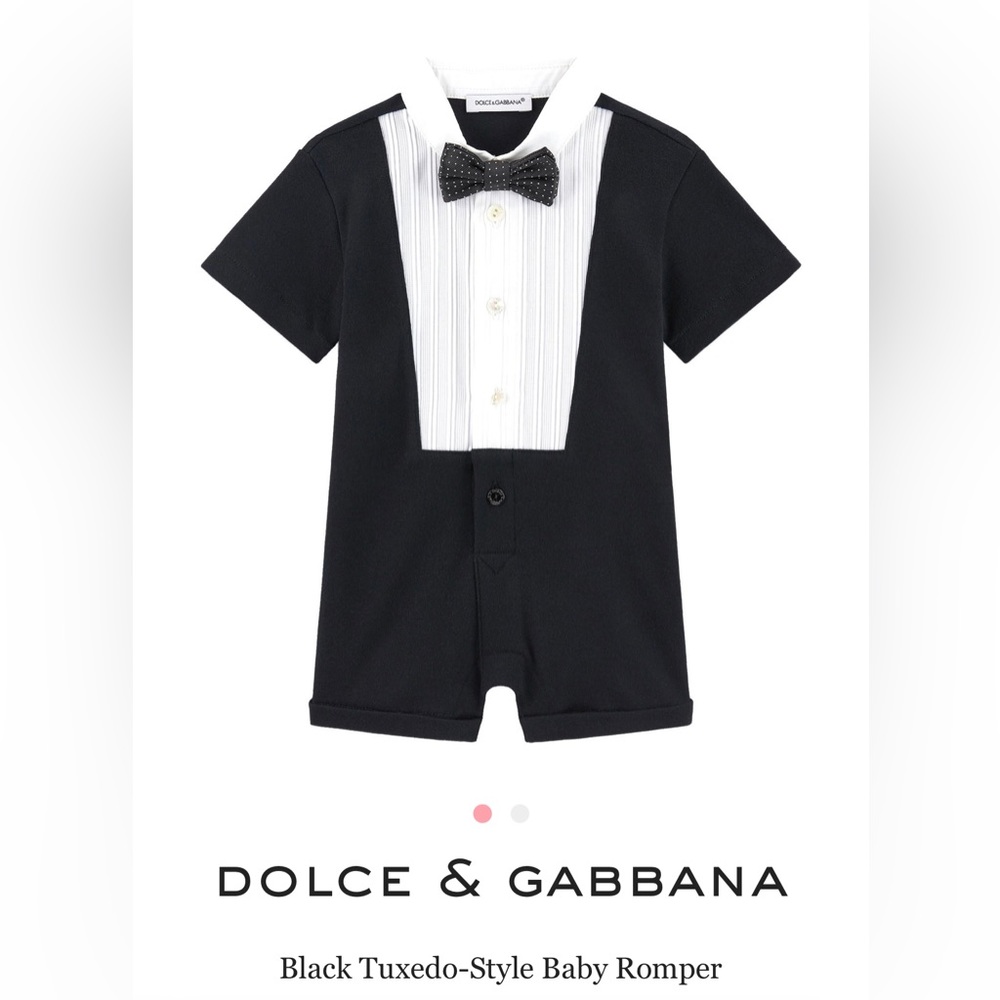 Baby Romper tuxedo. Warm only once for passport picture. as good as new